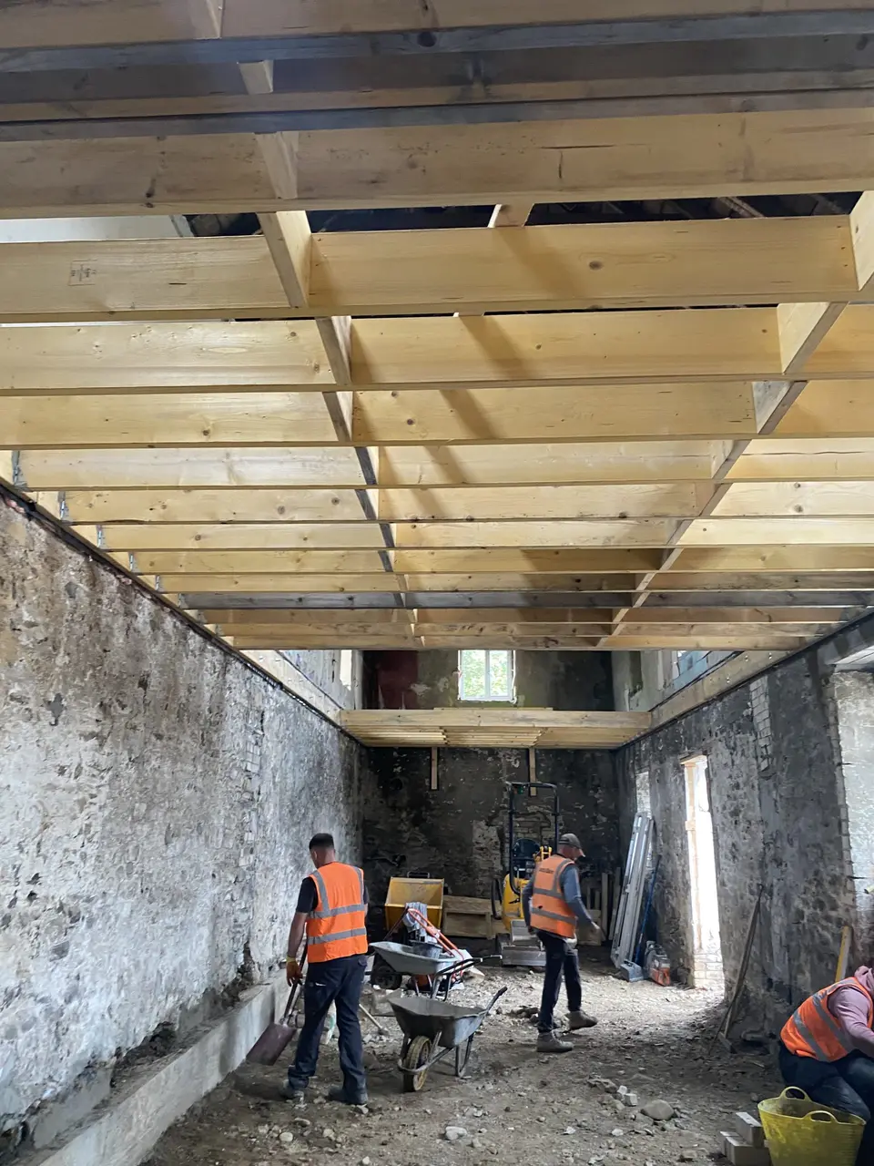 Inside the Kenmuir Arms during the renovation, August 2021