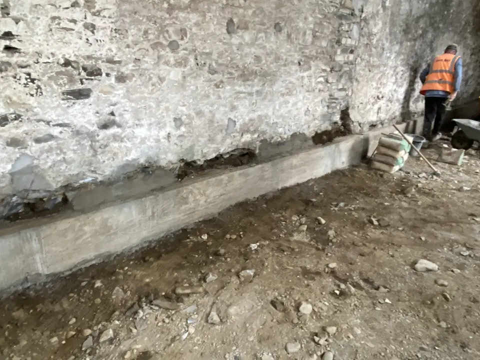Inside the Kenmuir Arms during the renovation, August 2021