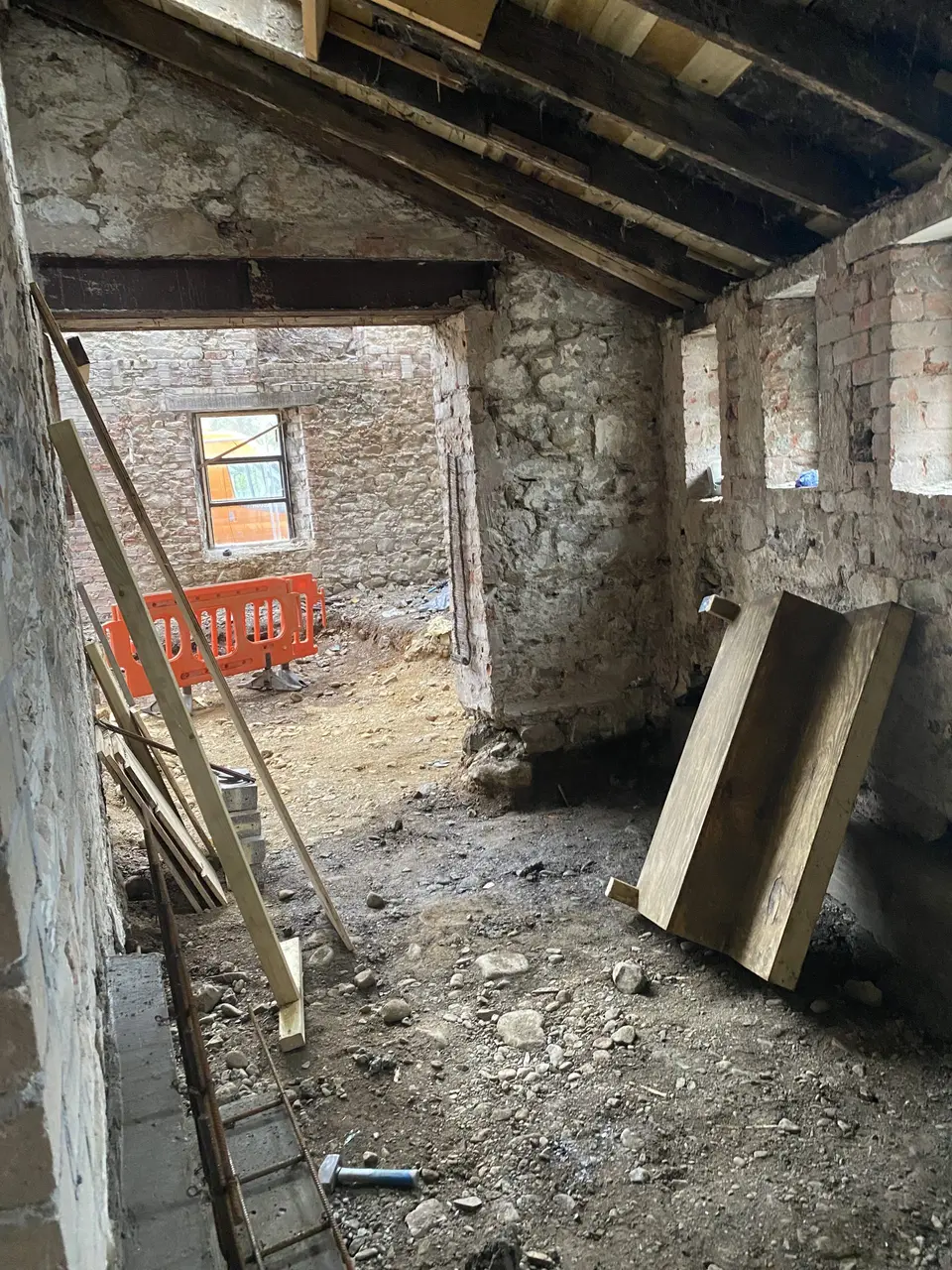 Inside the Kenmuir Arms during the renovation, August 2021