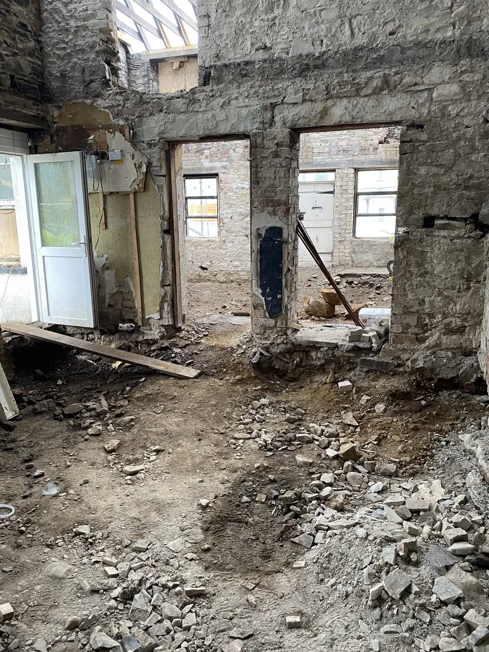 Inside the Kenmuir Arms during the renovation, August 2021