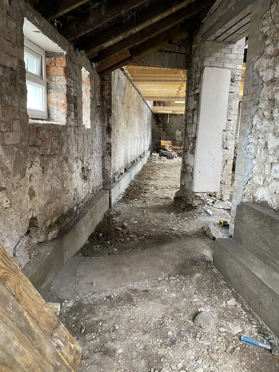 Inside the Kenmuir Arms during the renovation, August 2021