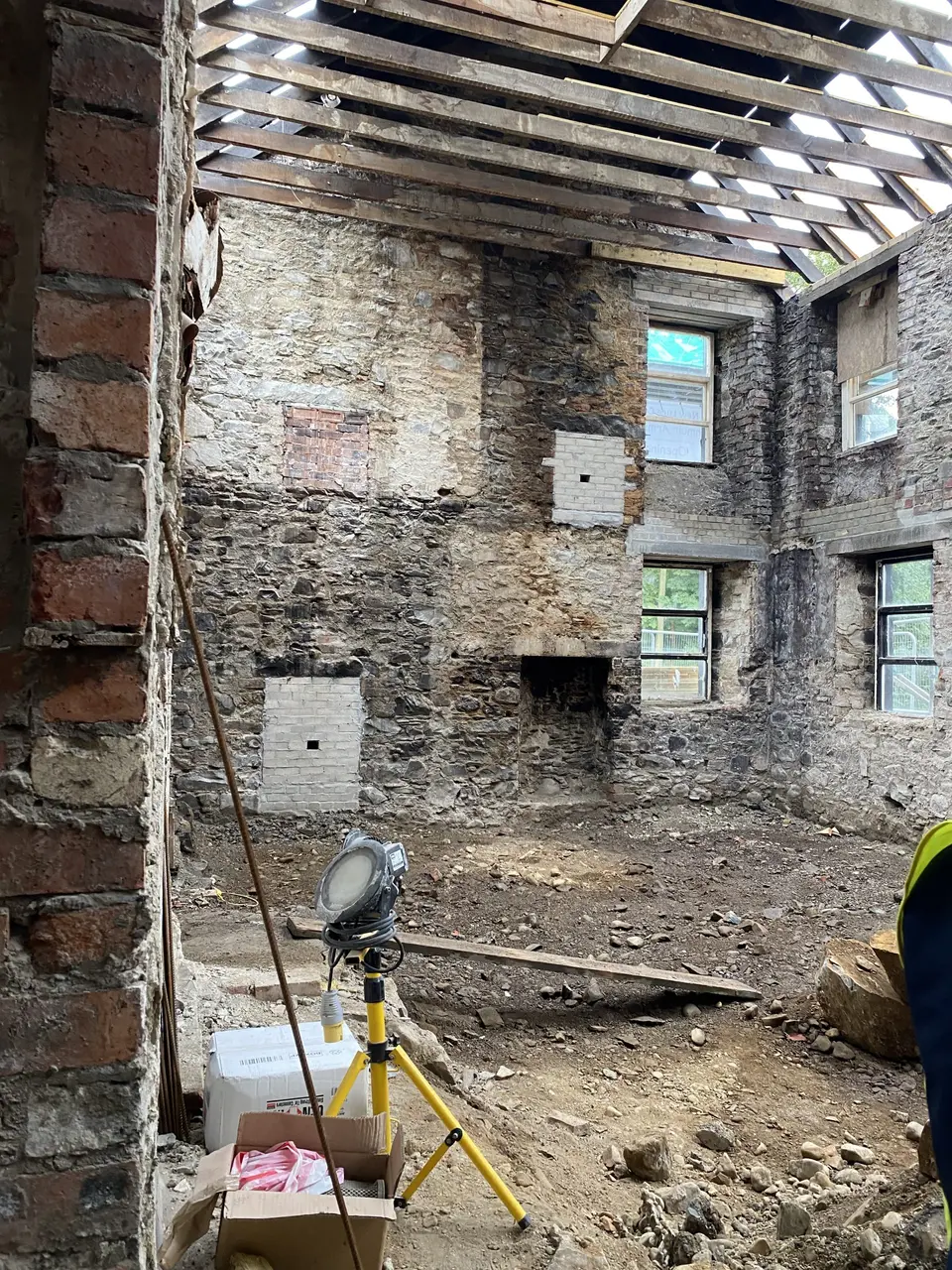 Inside the Kenmuir Arms during the renovation, August 2021