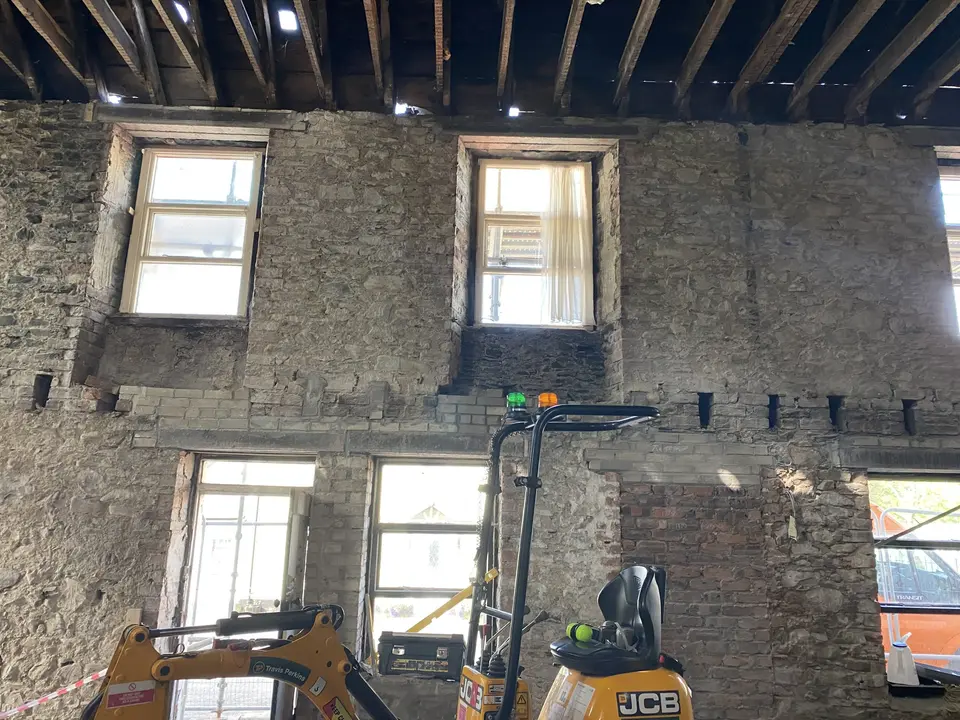 Inside the Kenmuir Arms during the renovation, August 2021