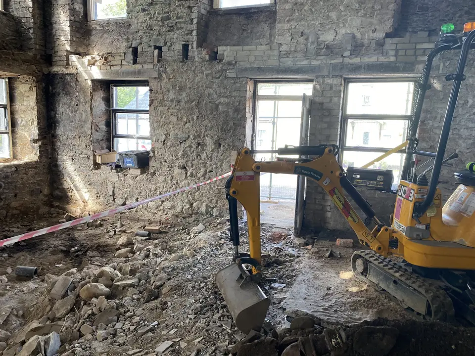 Inside the Kenmuir Arms during the renovation, August 2021