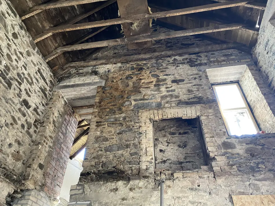 Inside the Kenmuir Arms during the renovation, August 2021