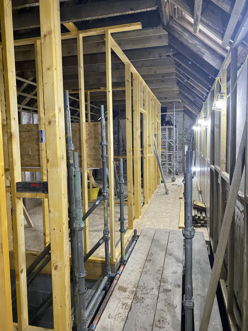 Inside the Kenmuir Arms during the renovation, November 2021