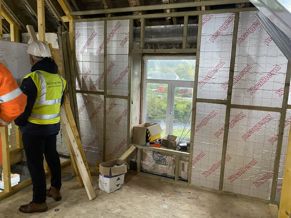 Inside the Kenmuir Arms during the renovation, November 2021