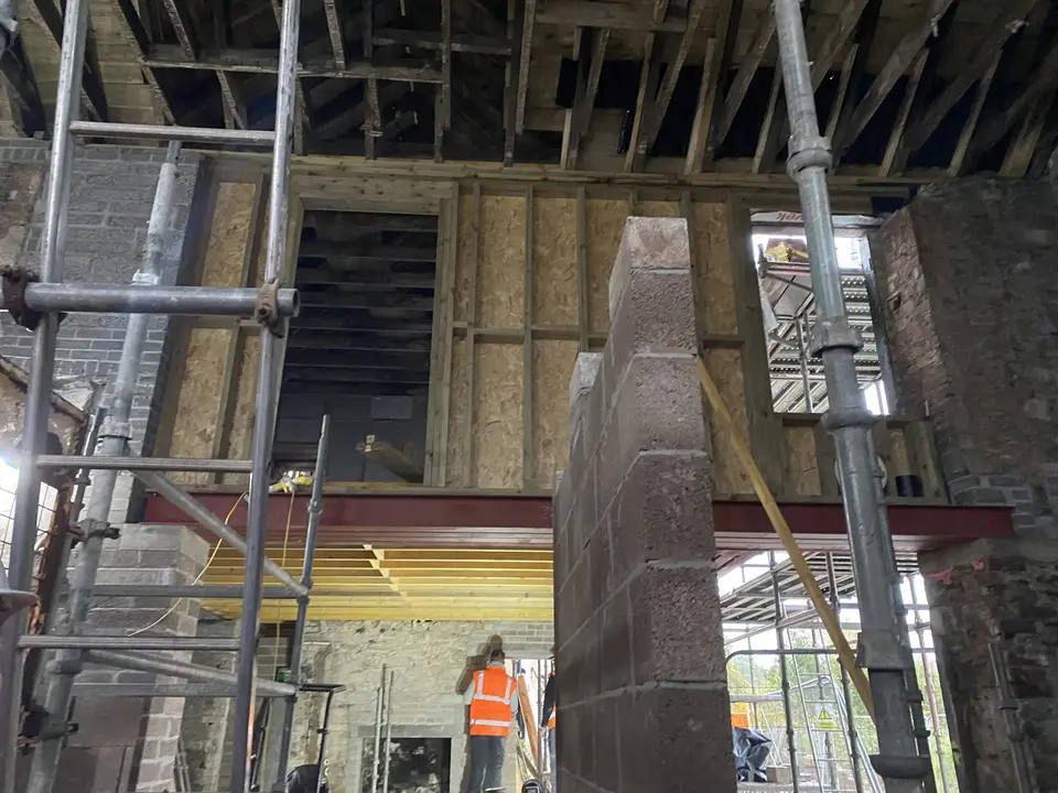 Inside the Kenmuir Arms during the renovation, November 2021