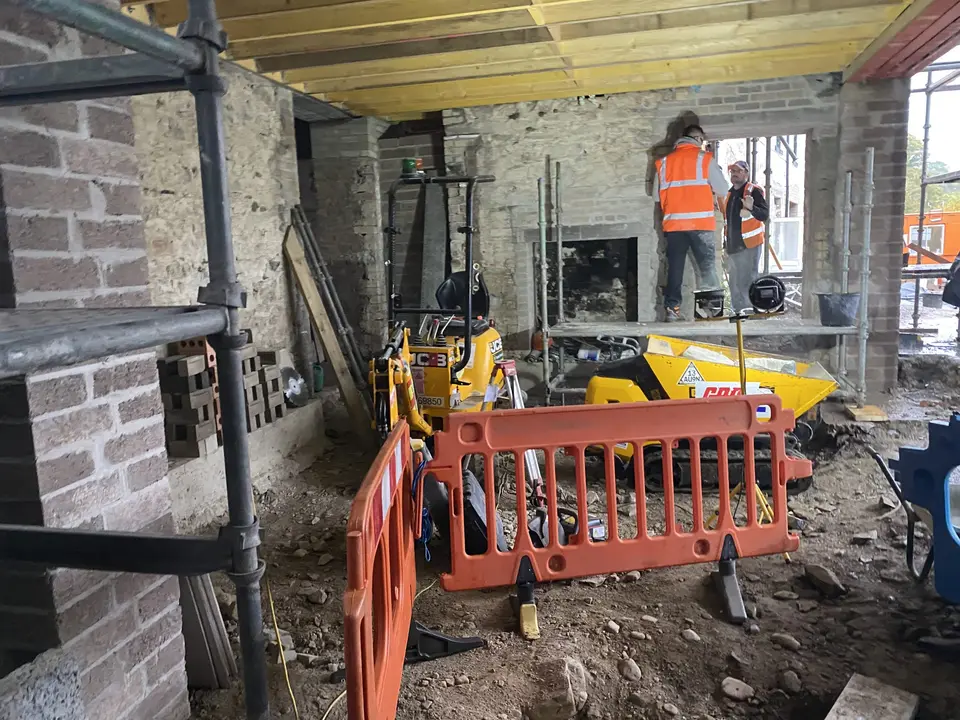 Inside the Kenmuir Arms during the renovation, November 2021