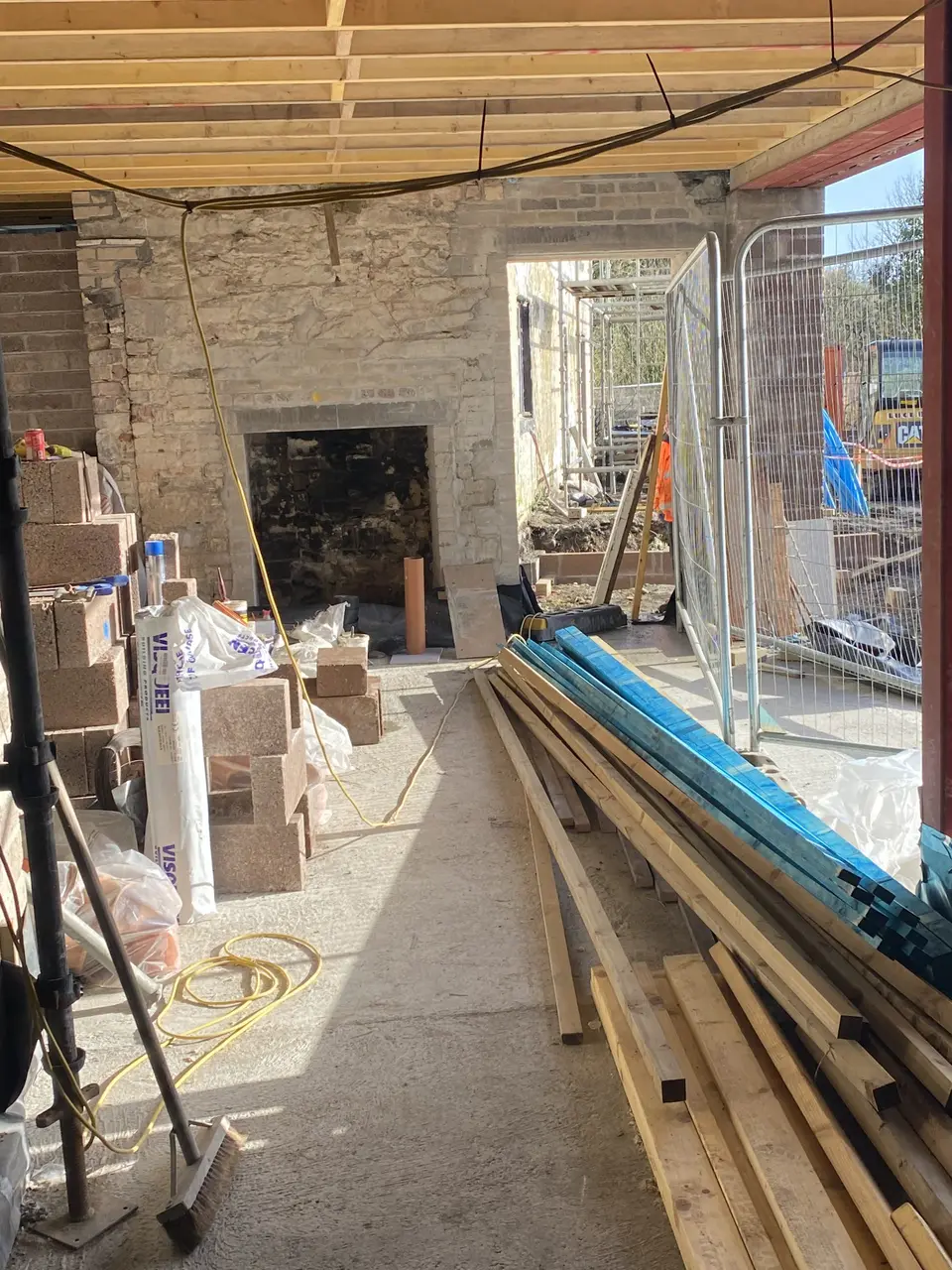Inside the Kenmuir Arms during the renovation, February 2022