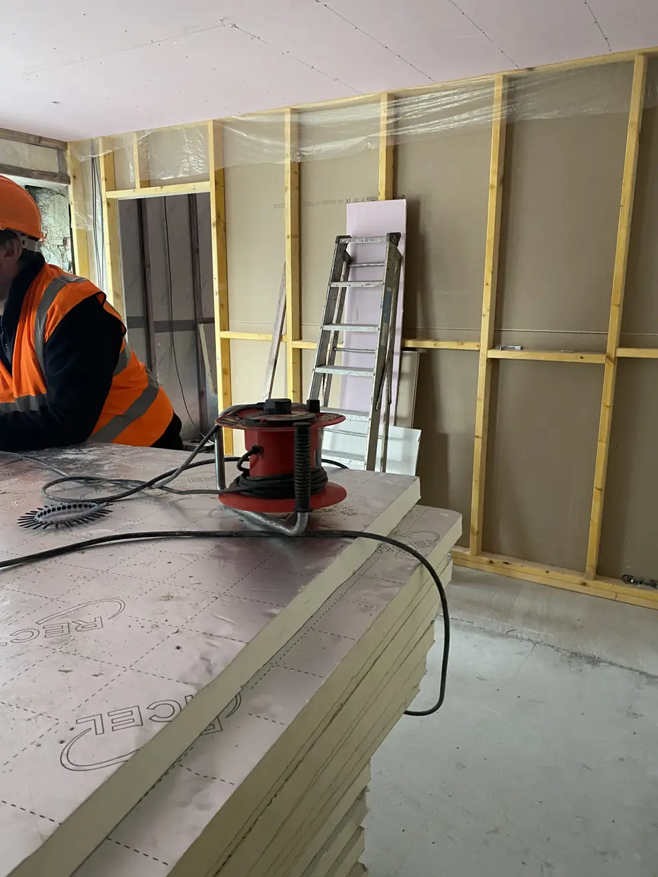 Inside the Kenmuir Arms during the renovation, February 2022