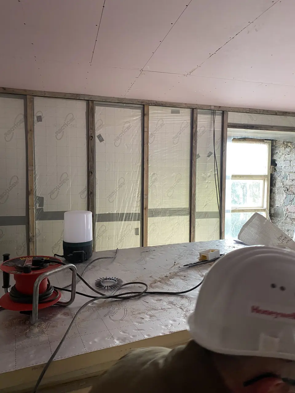 Inside the Kenmuir Arms during the renovation, February 2022