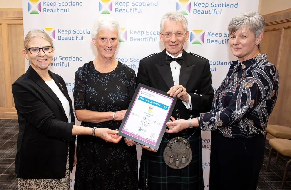 New Luce Gardening Club with their Keep Scotland Beautiful awards, 2019